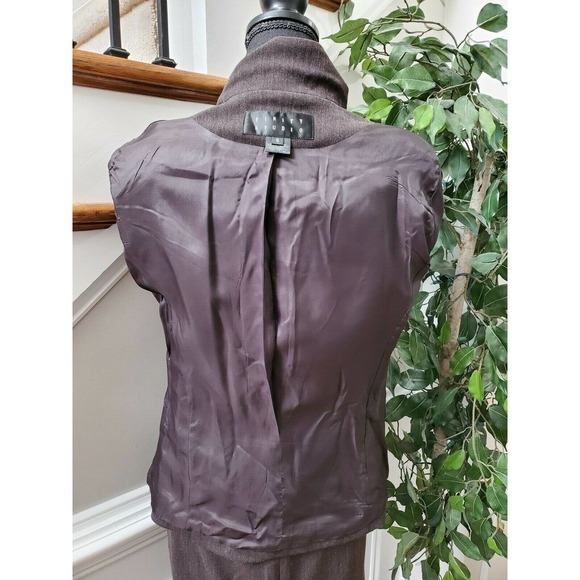 Finity Studio Women's Brow Polyester & Wool Long Sleeve 2 Piece Blazer & Skirt 6 - Picture 7 of 10